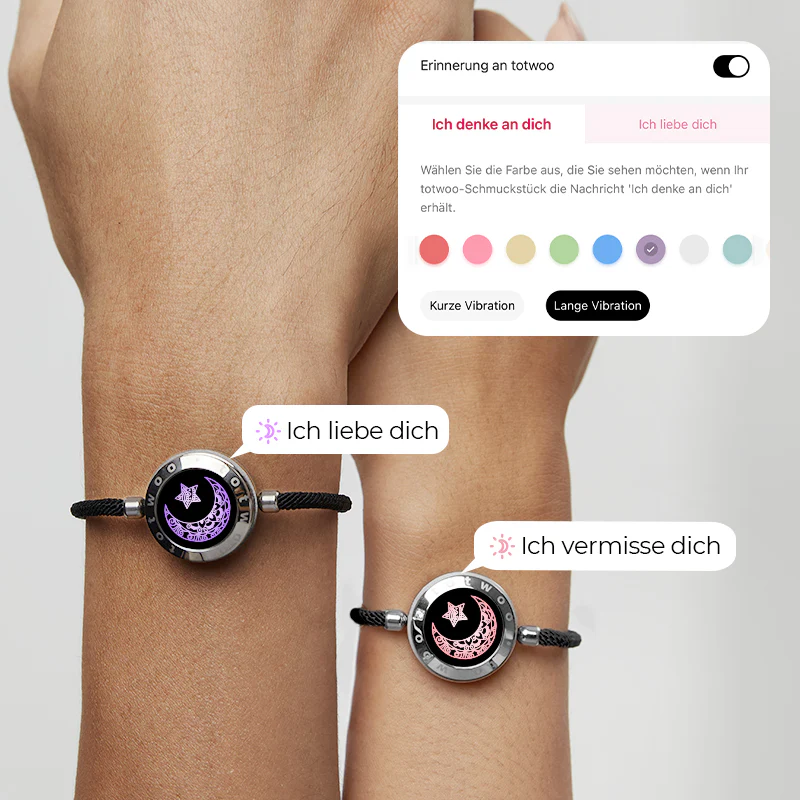 Sonne & Mond Serie - Mond&Stern Touch Armbänder mit Mailänder Seil (Schwarz+Schwarz) - Image 3