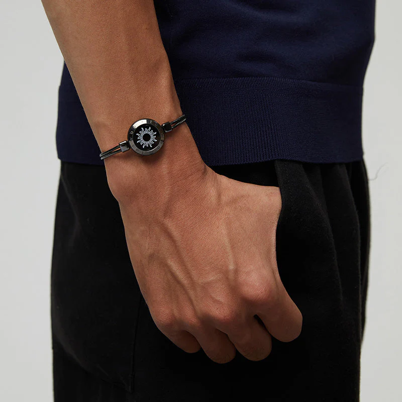 Sonne & Mond Serie - Smart Vibrationsarmbänder mit Schlangenkette (Schwarz+Silber) - Image 6